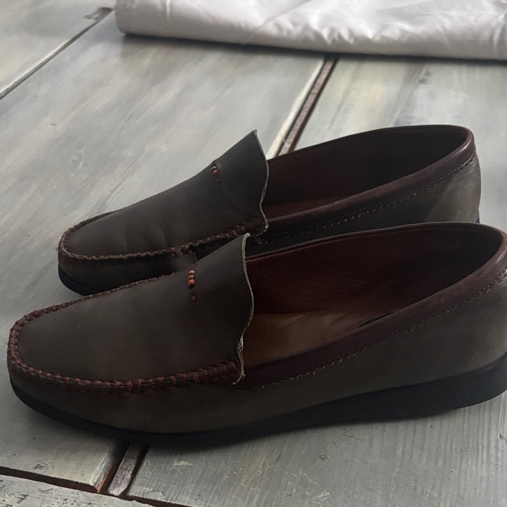 Women's Handmade Olive Green Loafers by The Trask & Co.